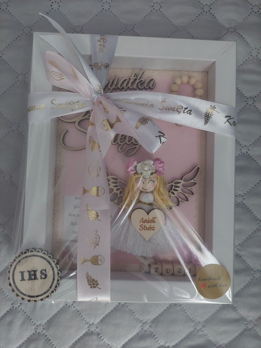 Pamiątka Pierwszej Komuni Świętej Aniołek handmade