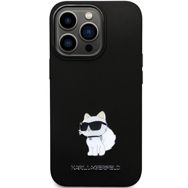 Etui Karl Lagerfeld Silicone Choupette Metal Pin dla iPhone 14 Pro
