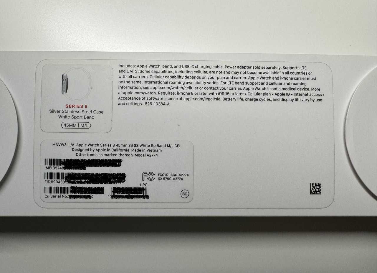 Smartwatch Apple Watch 8 45mm srebrny (stal)