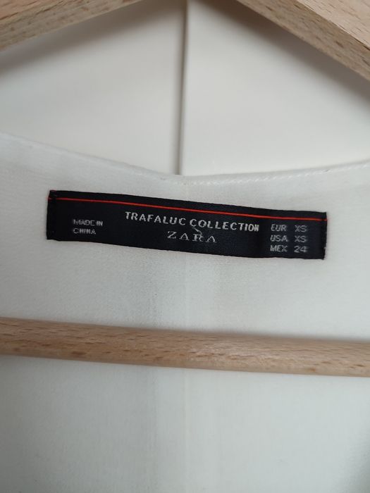 Zara elegancka biała bluzka XS plisy marszczenia