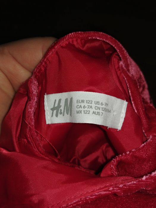Sukienka czerwona brokatowa h&m 122