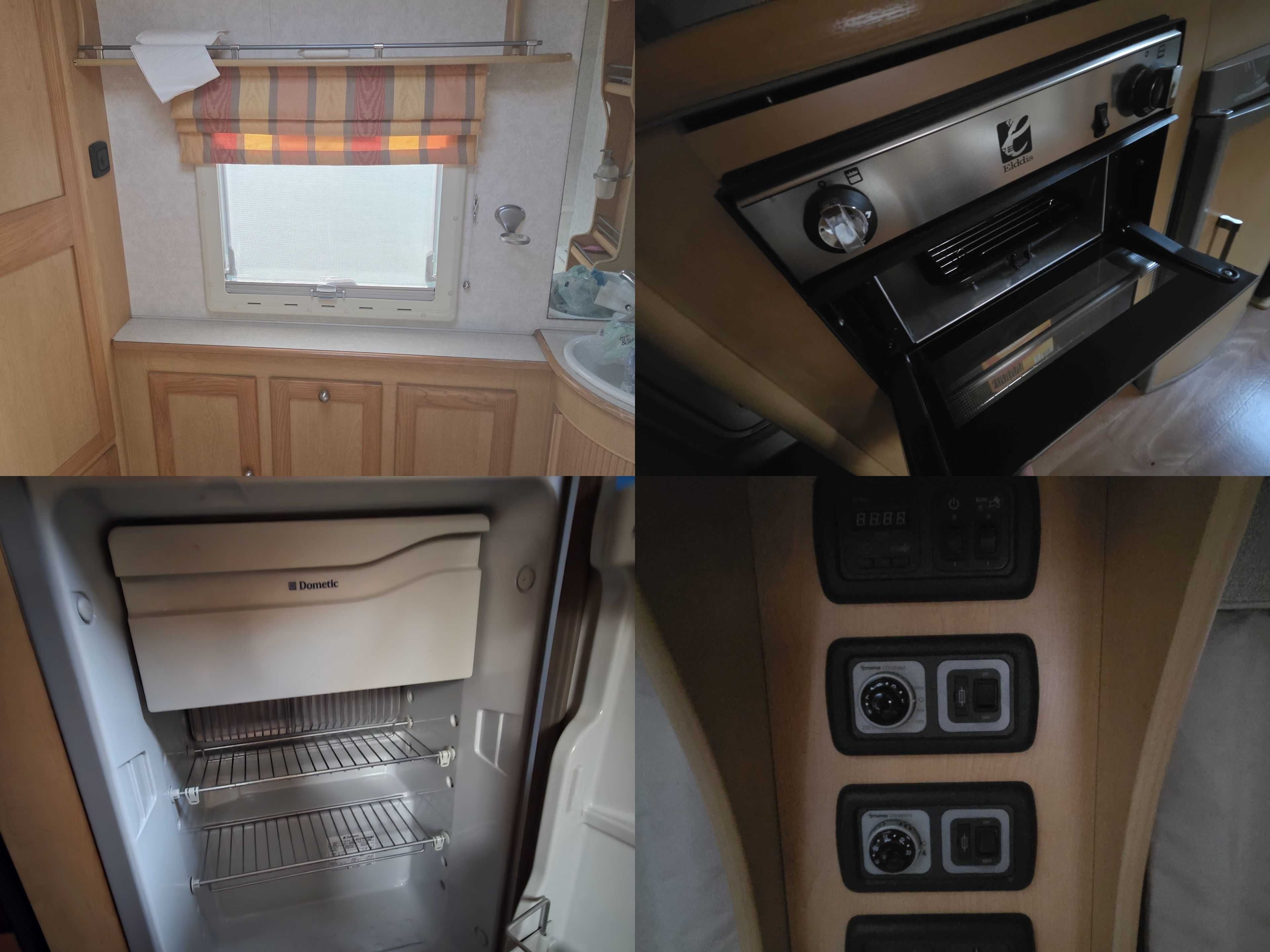 Elddis Odyssey 524 przedsionek i wyposażenie 5 osobowa duża łazienka
