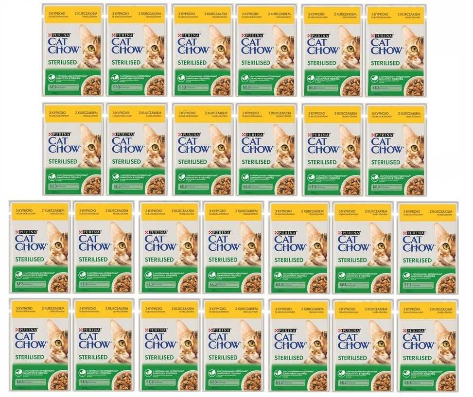 Purina Cat Chow Sterilised kurczak w sosie 26 x 85g