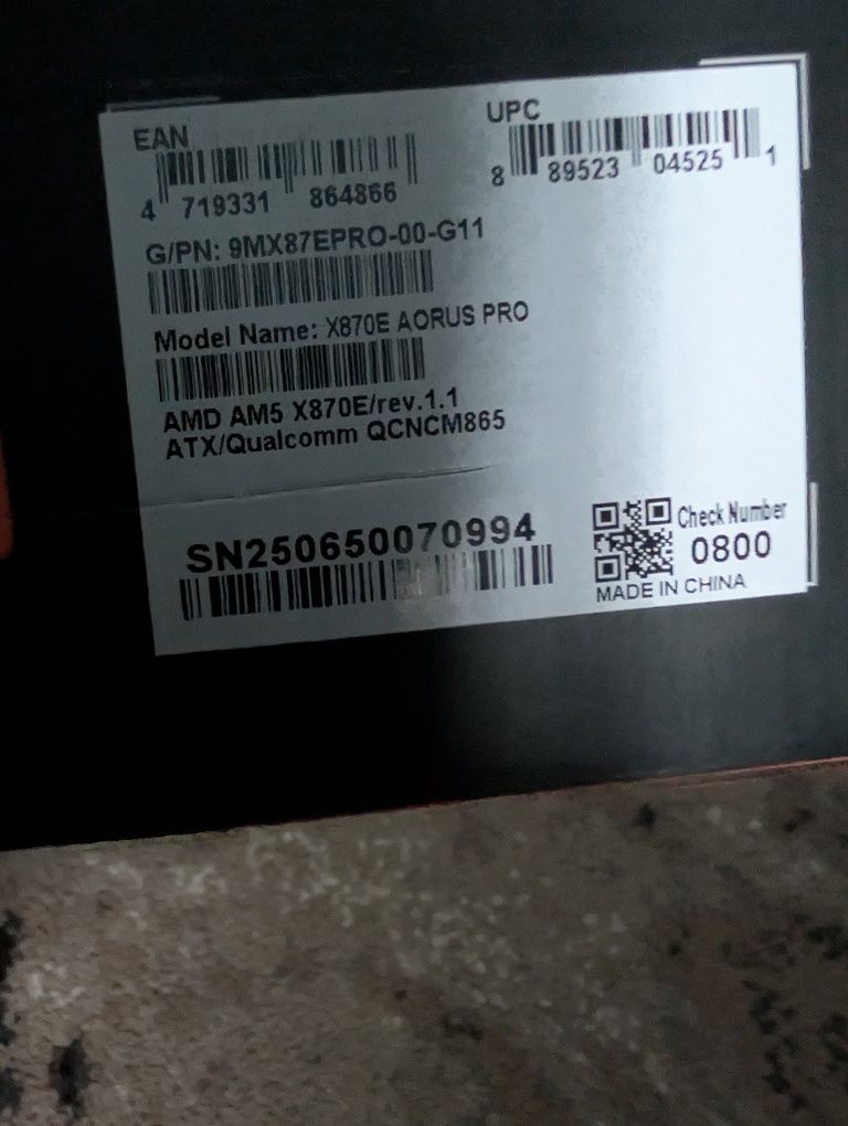 Gigabyte X870e Aorus Pro Am5