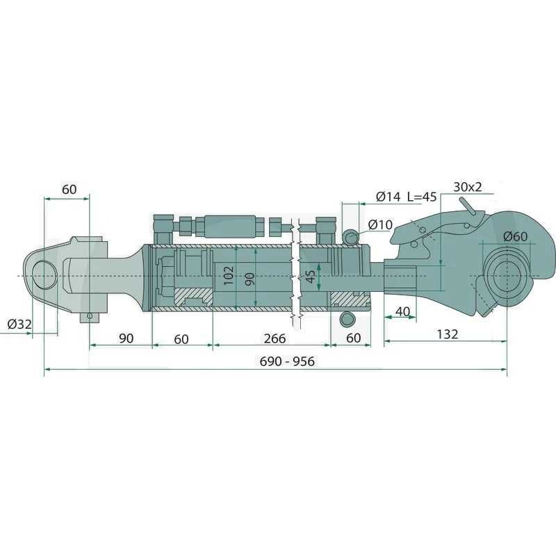 Łącznik górny hydrauliczny New Holland, 690 / 956mm