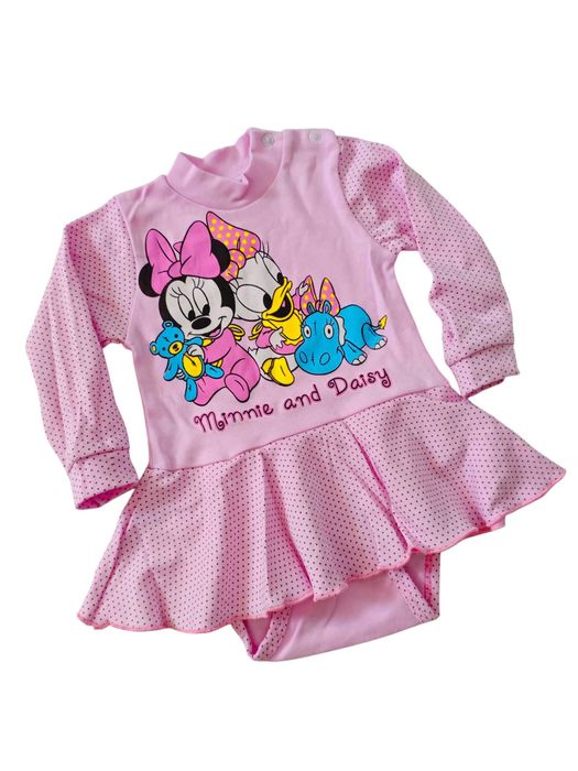 Bawełniane Body niemowlęce długi rękaw dziewczęcy spódnica 68-74