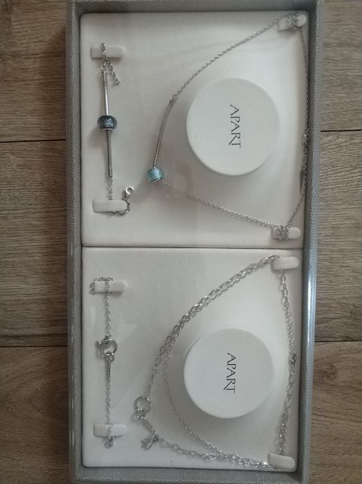 Apart zestaw 2 naszyjniki + 2 branzoletki srebro