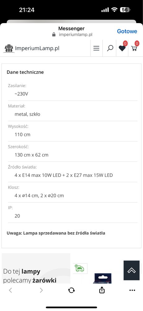 Piękny i nowoczesny żyrandol DIONE brass VI 1092K40 Aldex