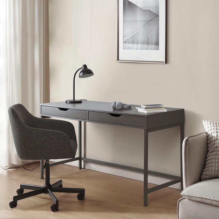 Mesa IKEA ALEX 100×48 cm – Dark Grey, Estado Impecável