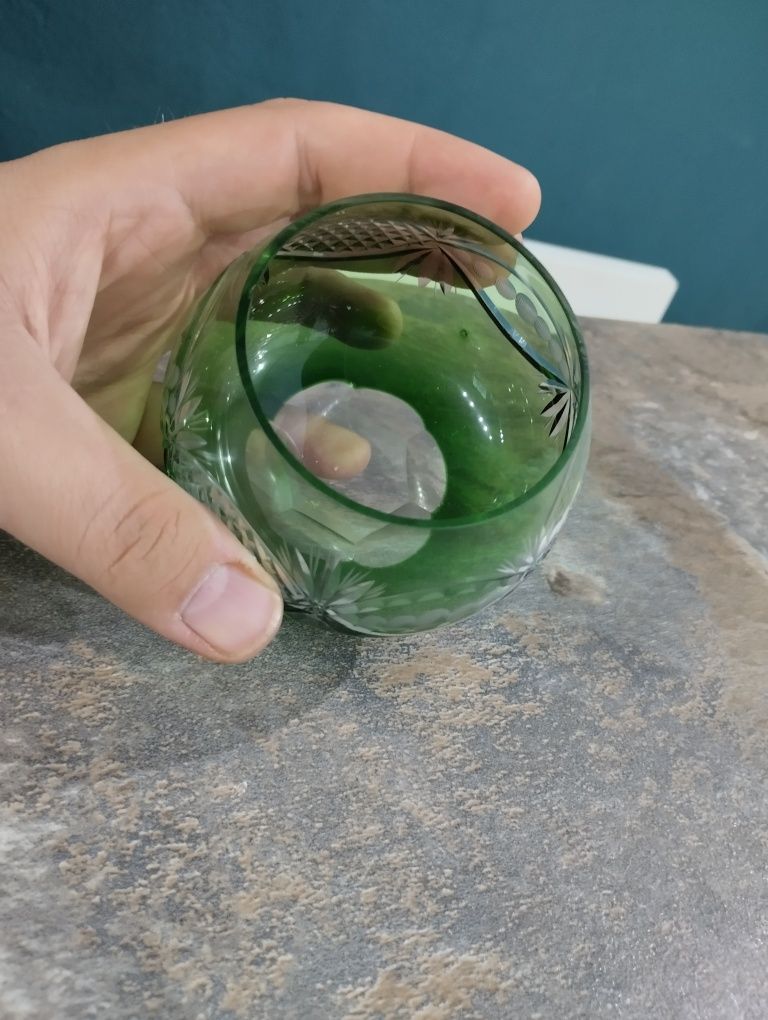 Kolorowy Kryształ vintage zielen