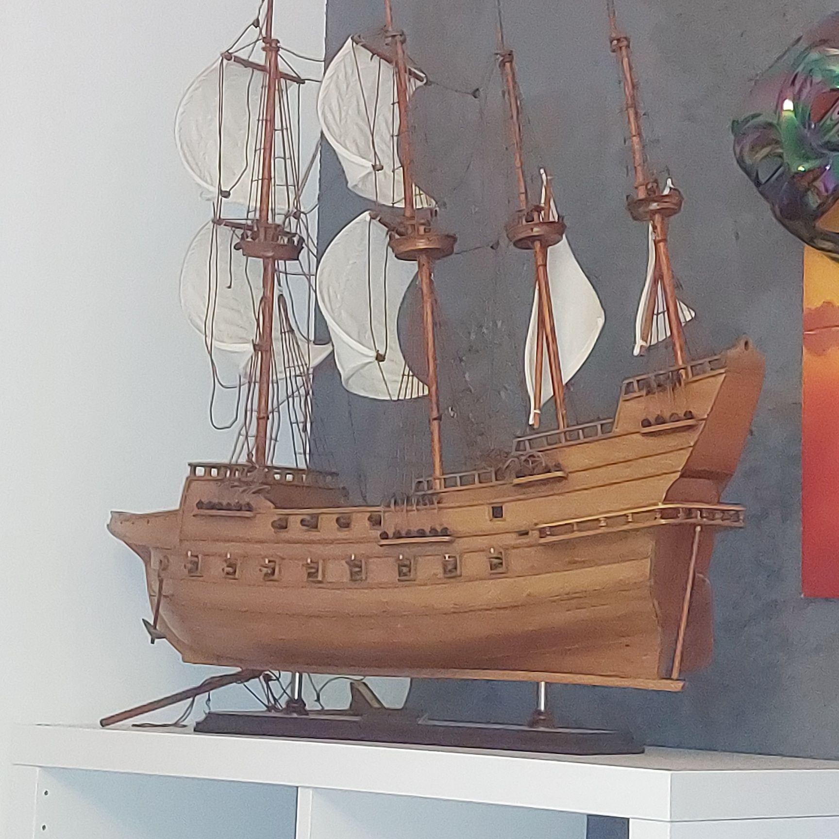 Drewniany model statku okrętu żaglowca Spanish Galleon Circa