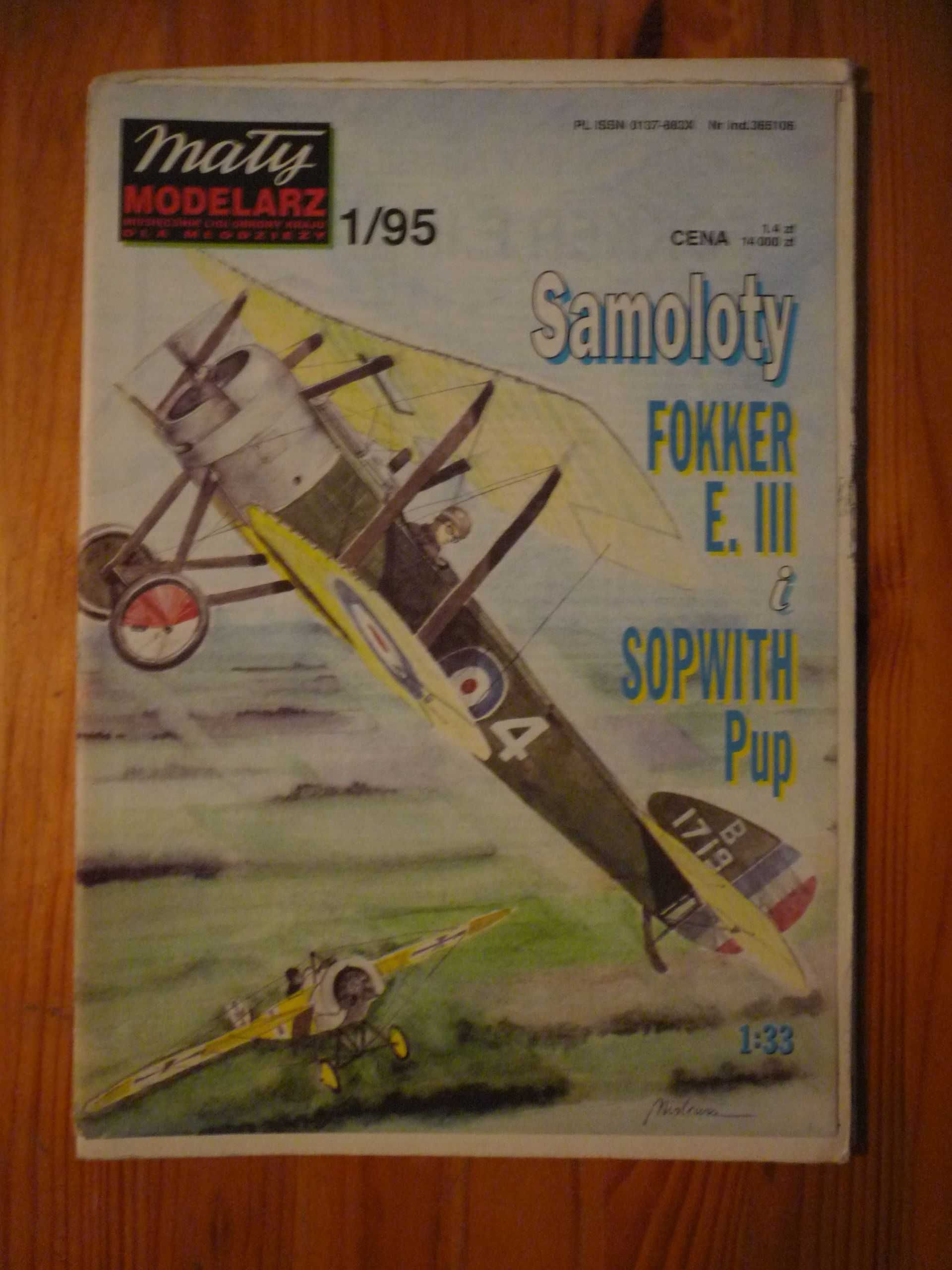 Mały Modelarz 1/1995 Samoloty myśliwskie Fokker E III. i Sopwith PUP