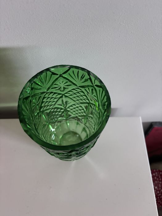 Szklany wazon retro prl