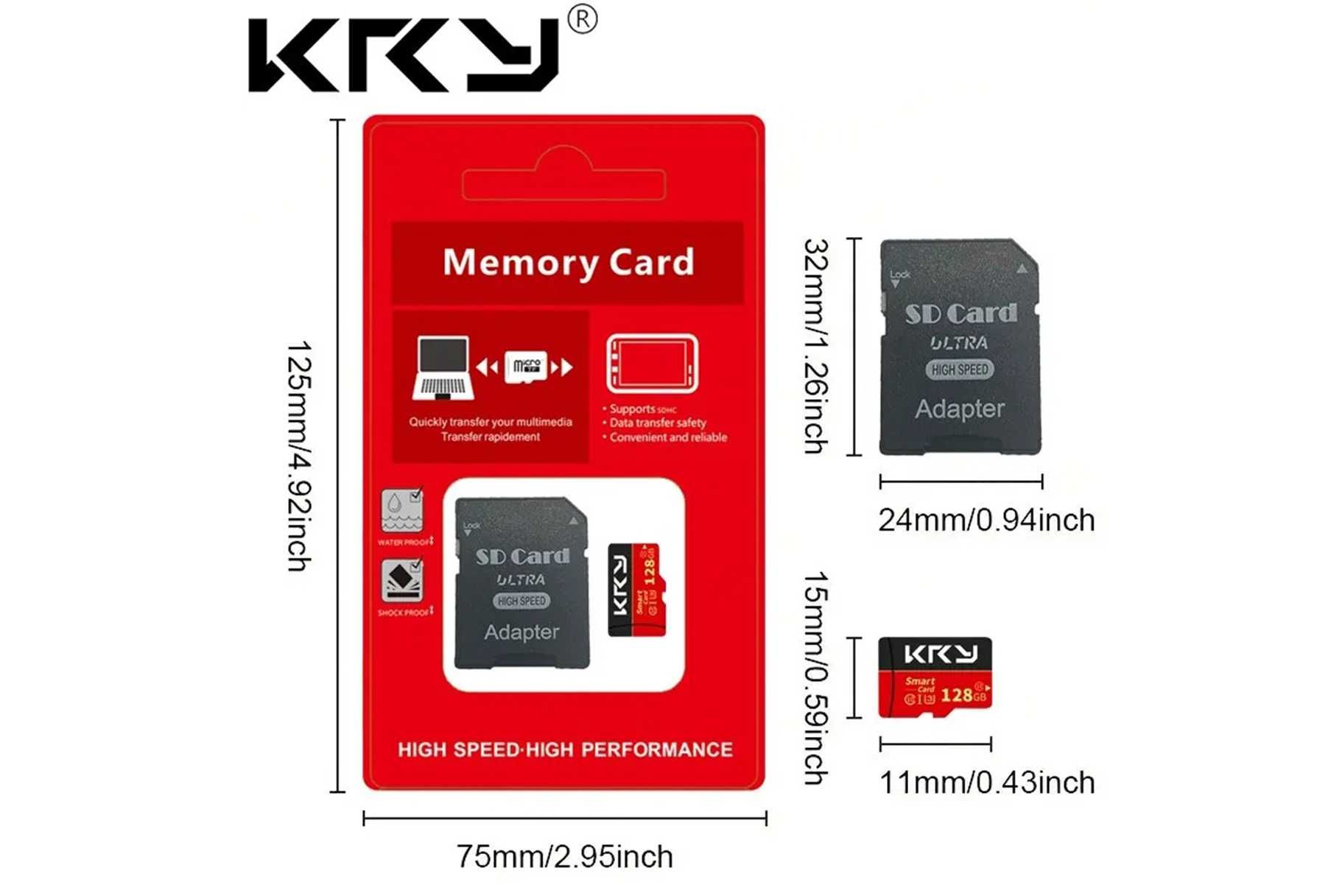 KRY карта пам'яті microSDXC 64GB Class 10 + SD адаптер