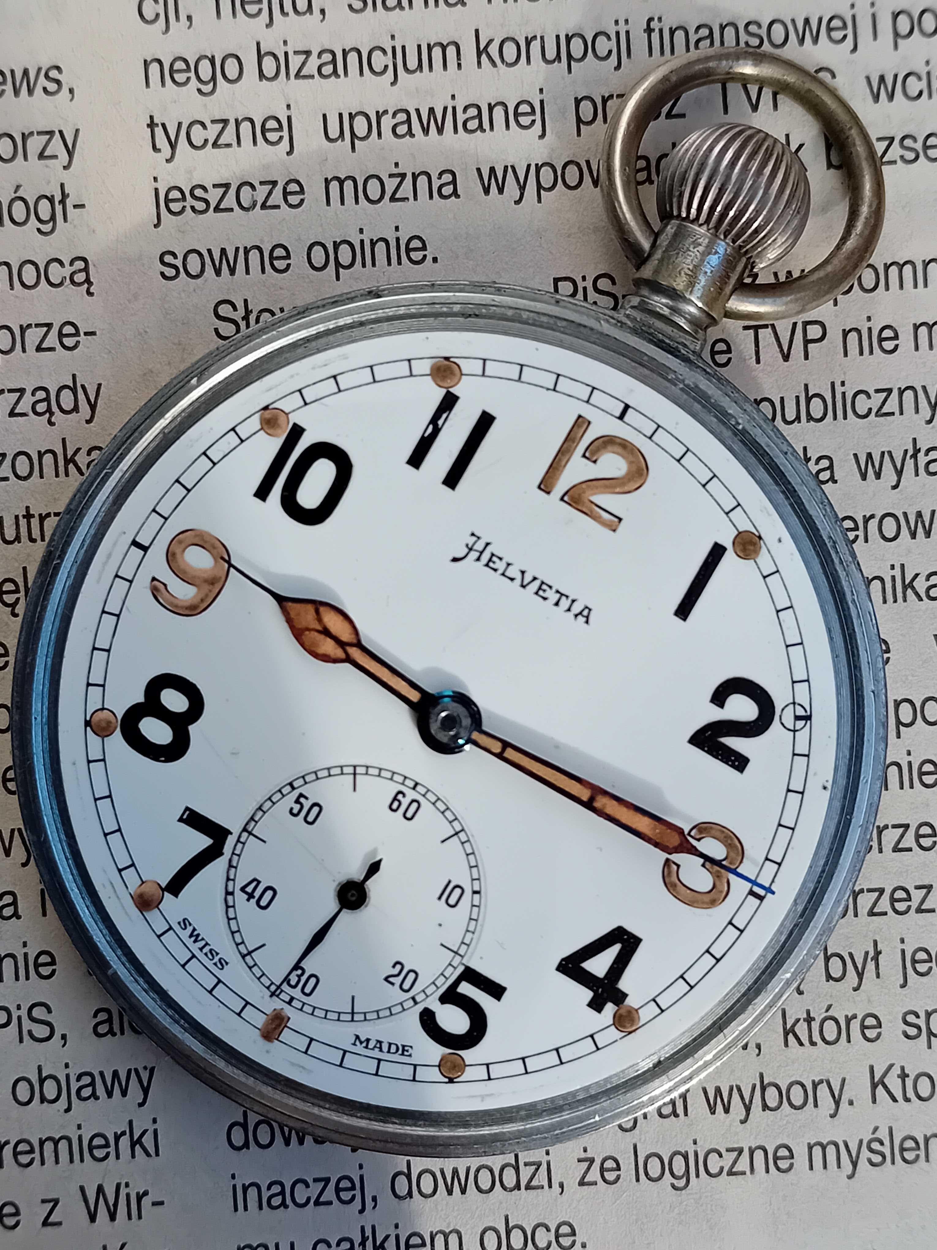 Helvetia-wojskowy zegarek kieszonkowy szwajcarski ,
