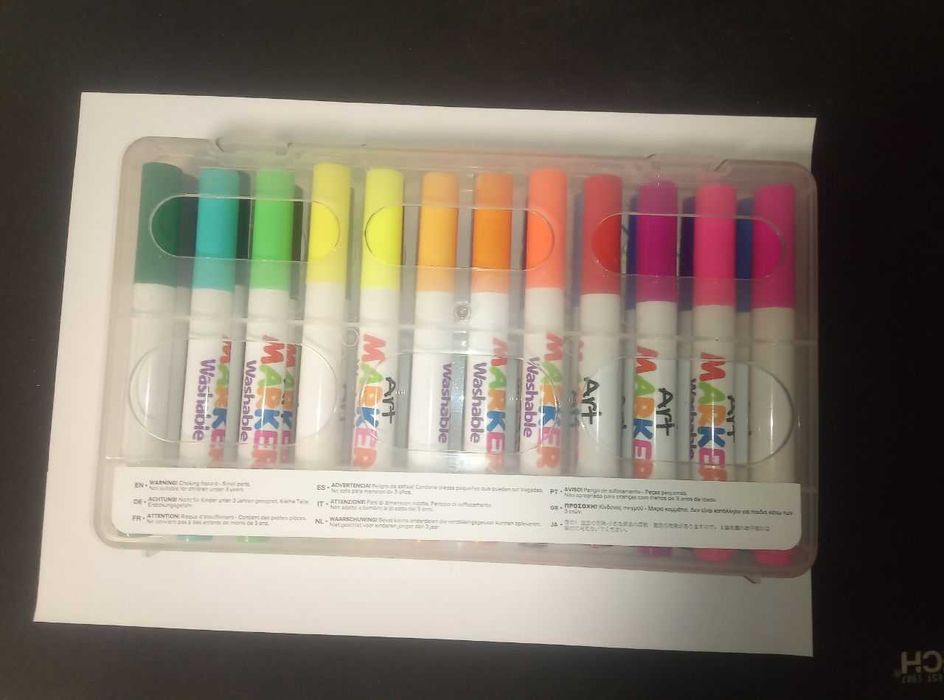 Детские водные маркеры Tookyland 24 цвета Lets Paint  легко смываются