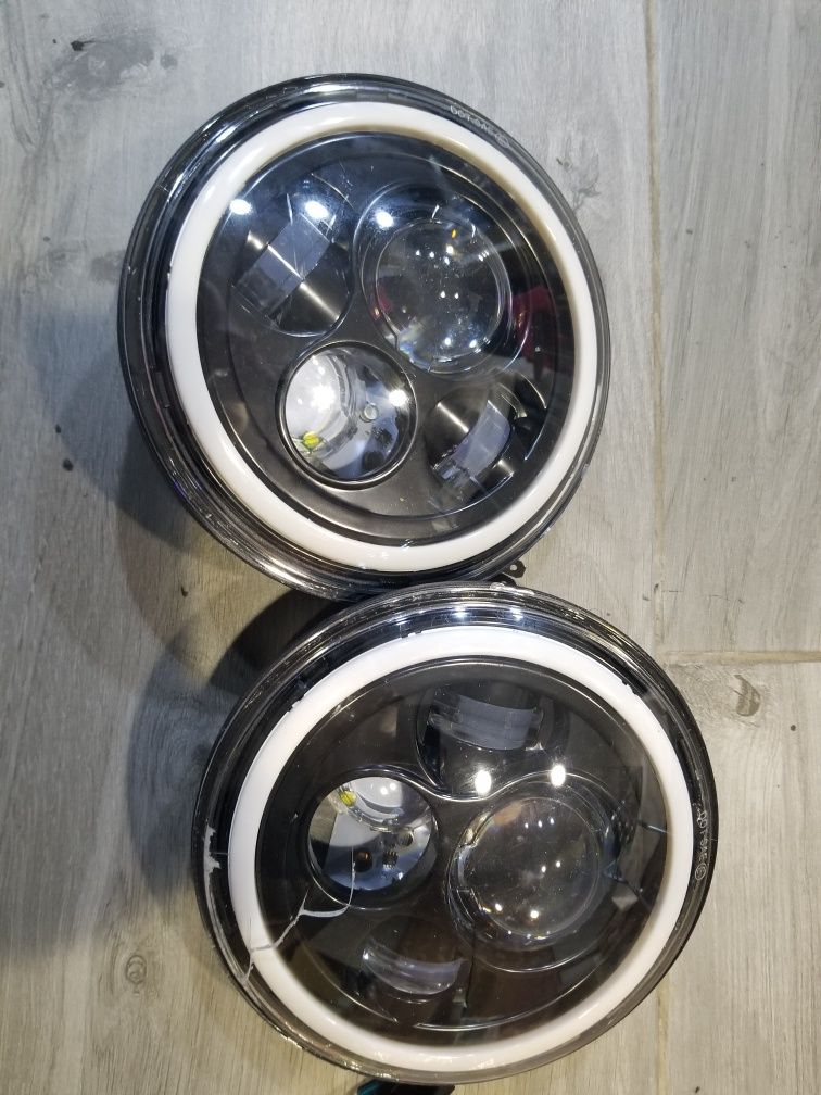 LED Jeep Headlight ,фари діодні круглі з лінзами