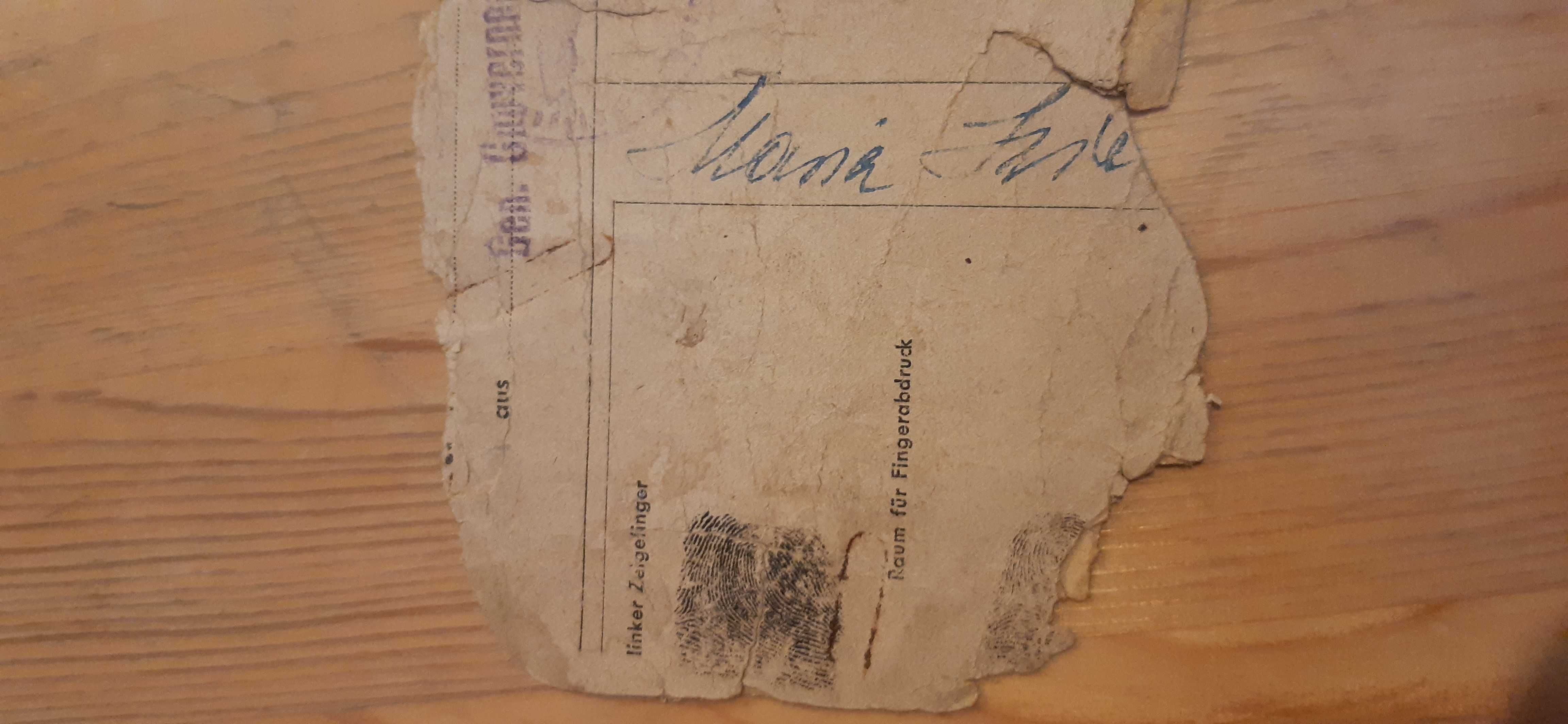 stary niemiecki dokument z czasów 2 wojny światowej