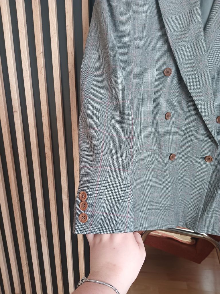 Elegancka damska marynarka plus oversize wiskoza szara wygodna 6xl
