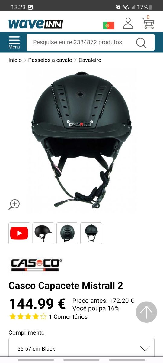 Vendo capacete equitação CASCO