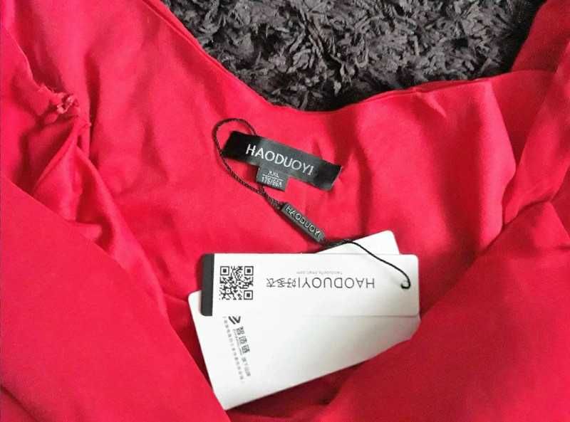 czerwona sukienka na ramiączkach ślub, sylwestra, studniówka,święta