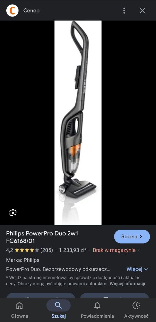 Fabr. NOWY Philips PowerPro Duo 18v akumulatorowy odkurzacz