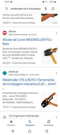 Alicate Crimpar Terminais 0,14 - 6 mm PZ 6 ROTO - Weidmüller