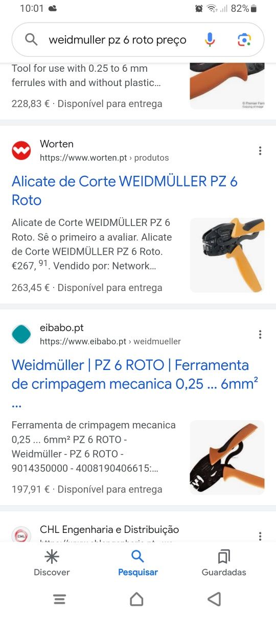 Alicate Crimpar Terminais 0,14 - 6 mm PZ 6 ROTO - Weidmüller