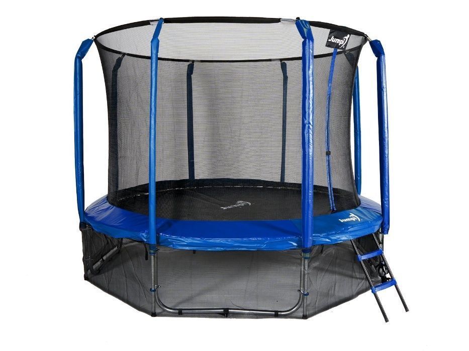 Trampolina Ogrodowa 374cm 12FT Niebieska Maxy Comfort Z Wewnętrzną Sia