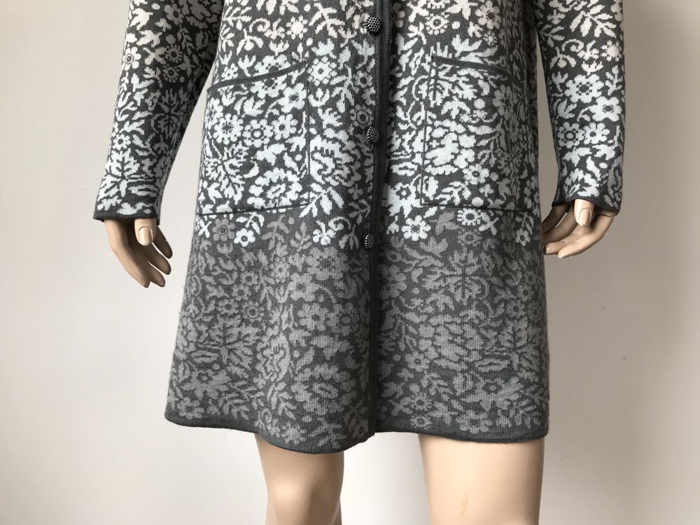 Oleana dłuższy sweter damski XL wełna merino jedwab