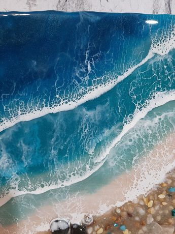 Интерьерная картина миниатюра море волны 3D подарок эпоксидная смола