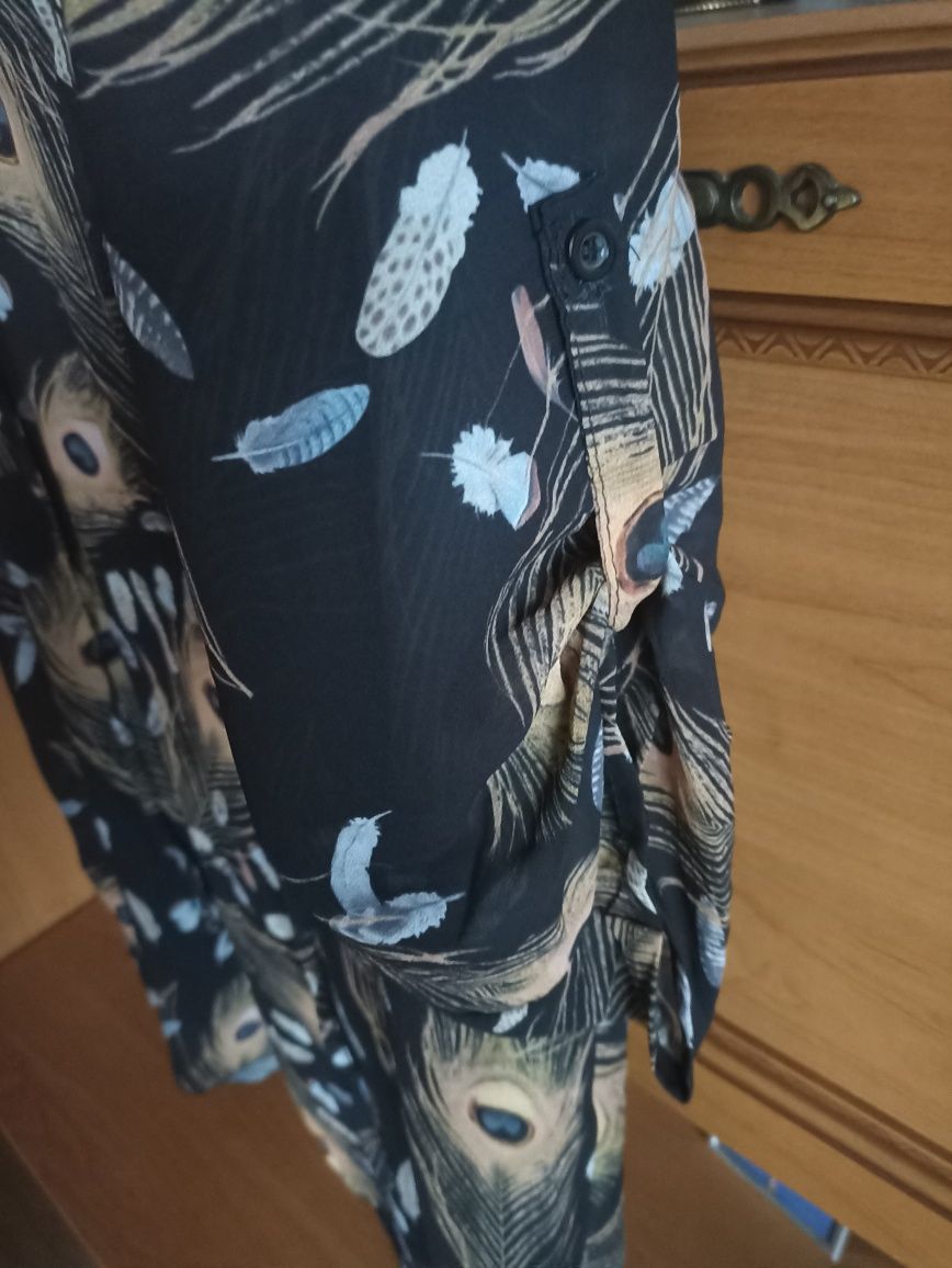 Sukienka tiulowa z podszewką w pasie pióra r. 3 xl