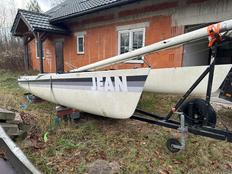 Duży 5,9m katamaran Prindle 19 USA,,+ Przyczepa + Genaker