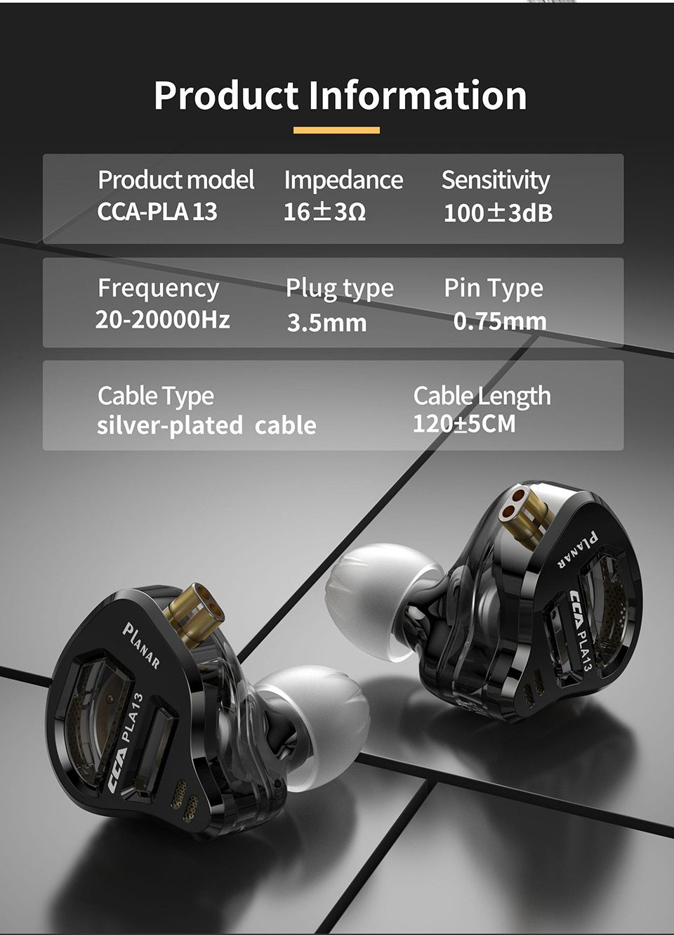 CCA PLA13 планарні IEM's навушники!