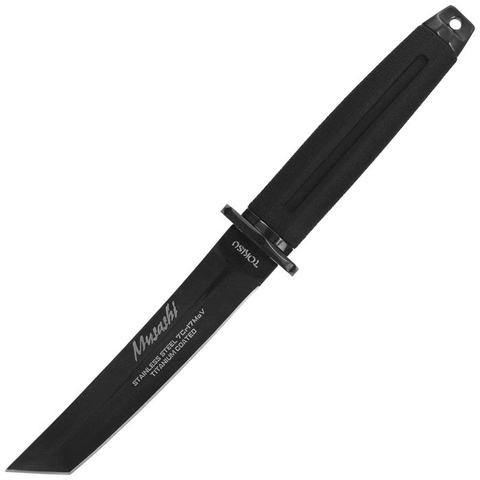 Sztylet japoński Tokisu Musashi Black Rubber, Black Titanium 7Cr17Mov