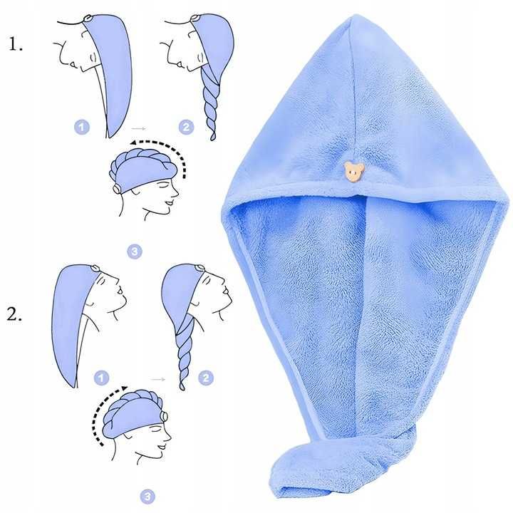 Ręcznik Do Włosów Chłonny Z Mikrofibry Do Suszenia Turban Głowę Miękki