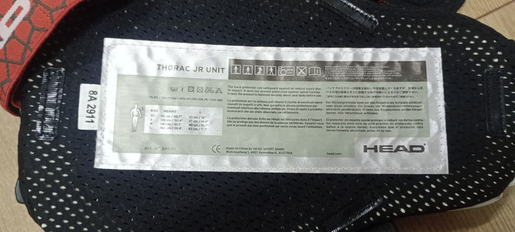 Ochraniacz HEAD na kręgosłup i plecy rozmiar jr XS quad motor narty