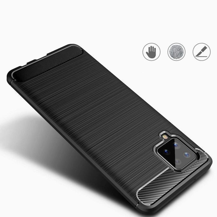 Carbon Case Elastyczne Etui Pokrowiec Samsung Galaxy A42 5G Czarny