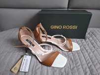 Sandały Gino Rossi skóra brązowe rude r. 39