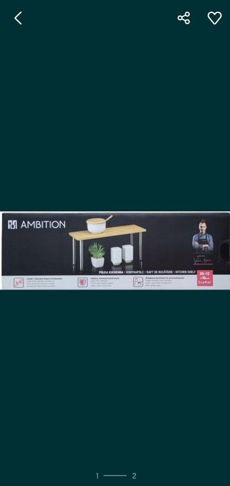 Półeczka kuchenna z drewna bambusowego.
(Dodatkowa przestrzeń do przec