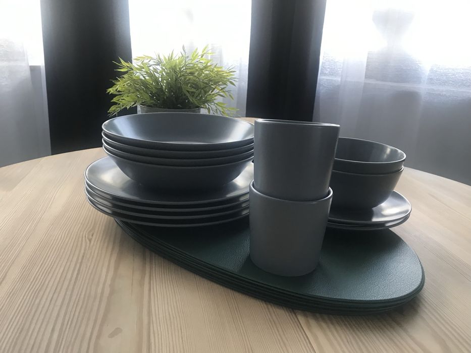 Ikea Dinera zestaw obiadowy+kubki+miseczki