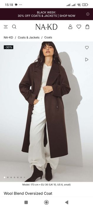 Пальто свободного кроя Na-kd  размер L