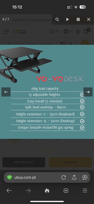 Yo-yo desk secretaria elevatória / stading desk