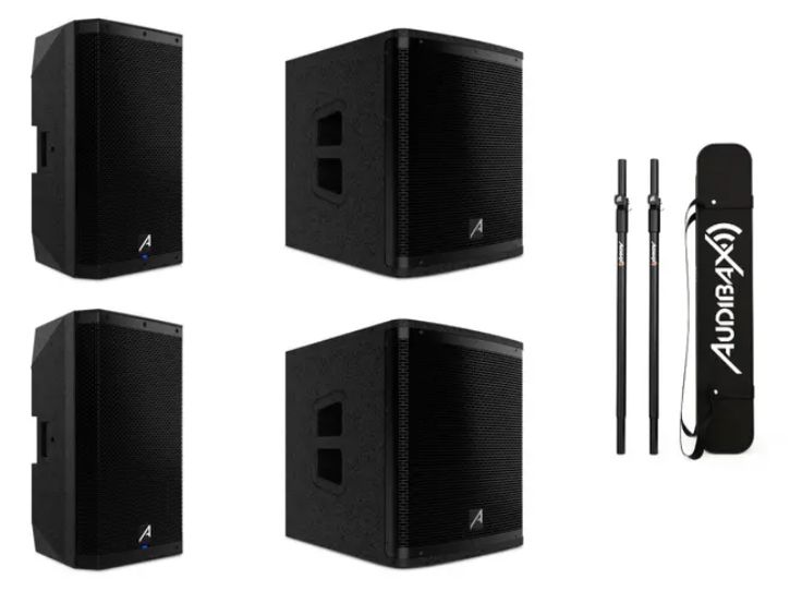 Kit 2 Audibax DSP15 15" + 2 subwoofer Audibax DSP15s