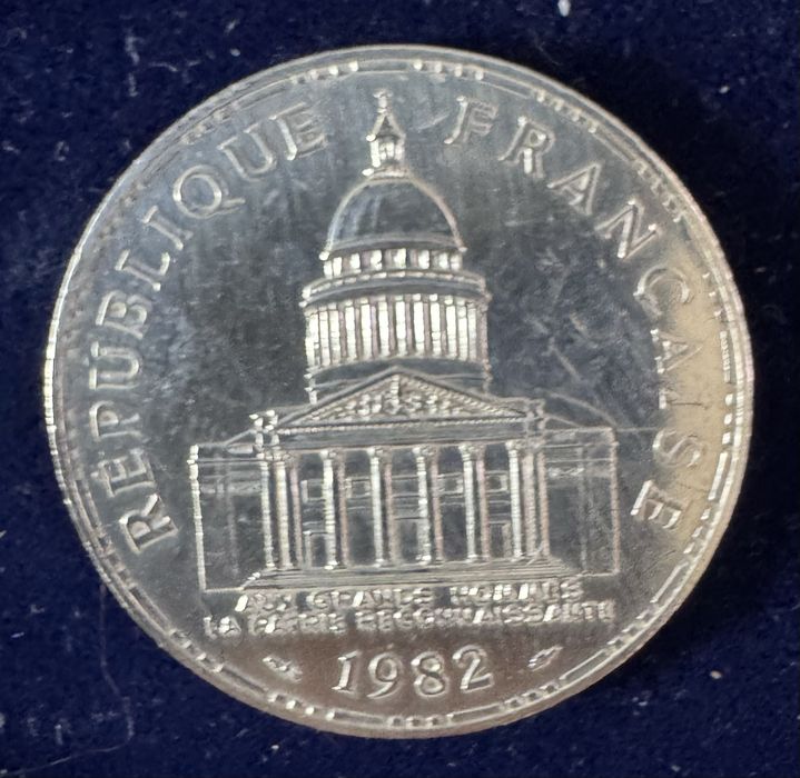 moeda de 100 francos em prata 1982