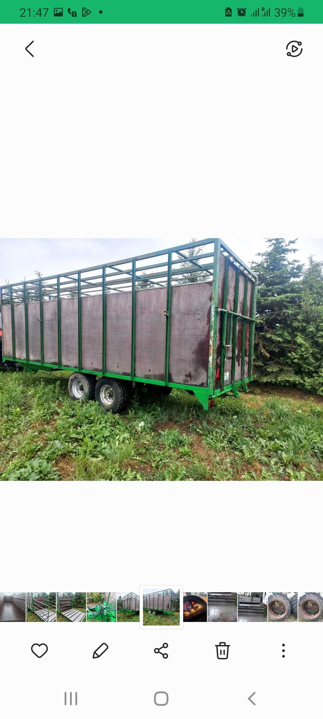 Przyczepa do przewozu zwierząt hydrauliczny zaczep 6.80x2.20