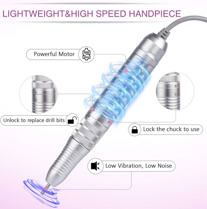 AZ GOGO Profi frezarka do paznokci, zestaw elektryczny, 30000 obr./min