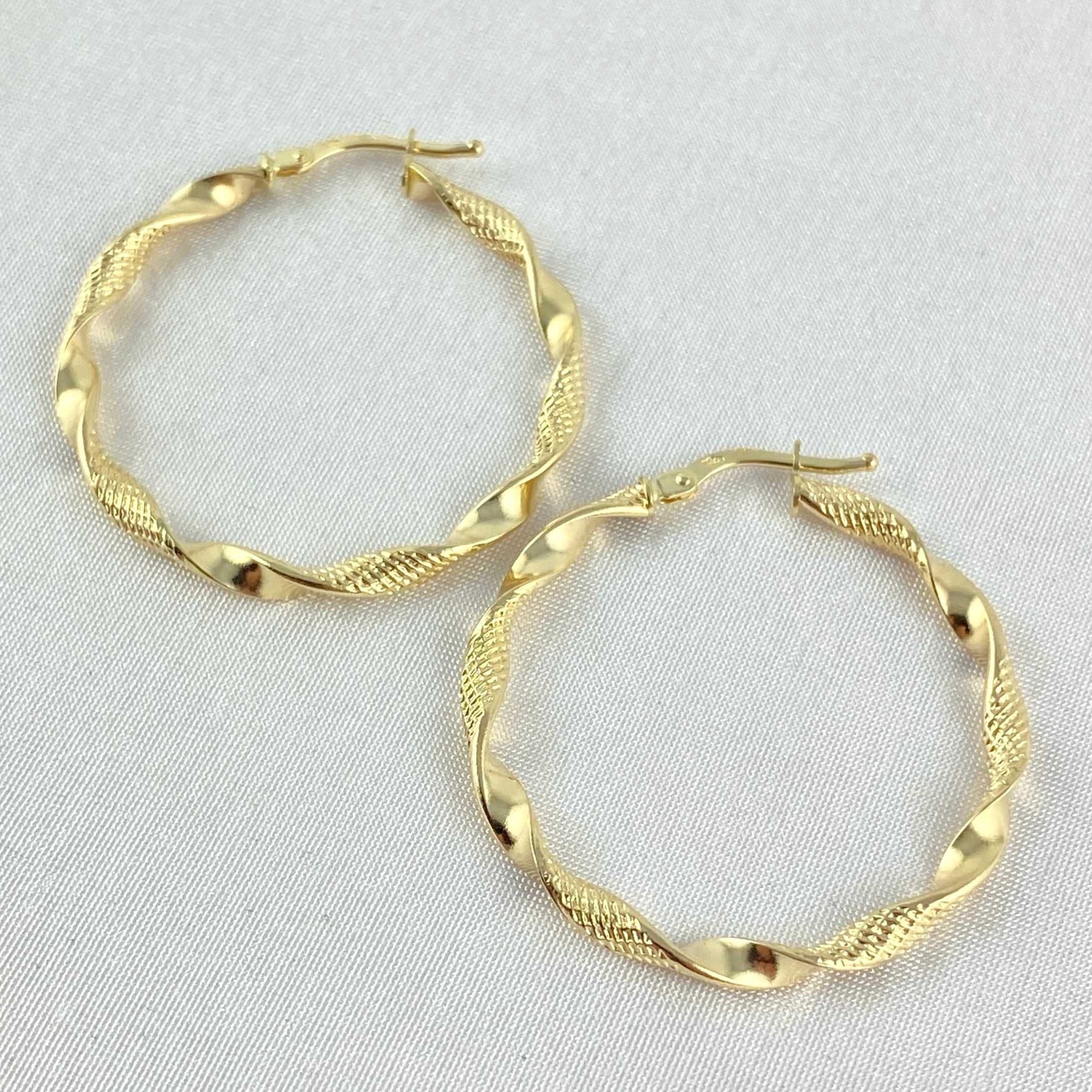 Cudowne ZŁOTE kolczyki skręcane KOŁA 3,1cm PR. 585 (14K)