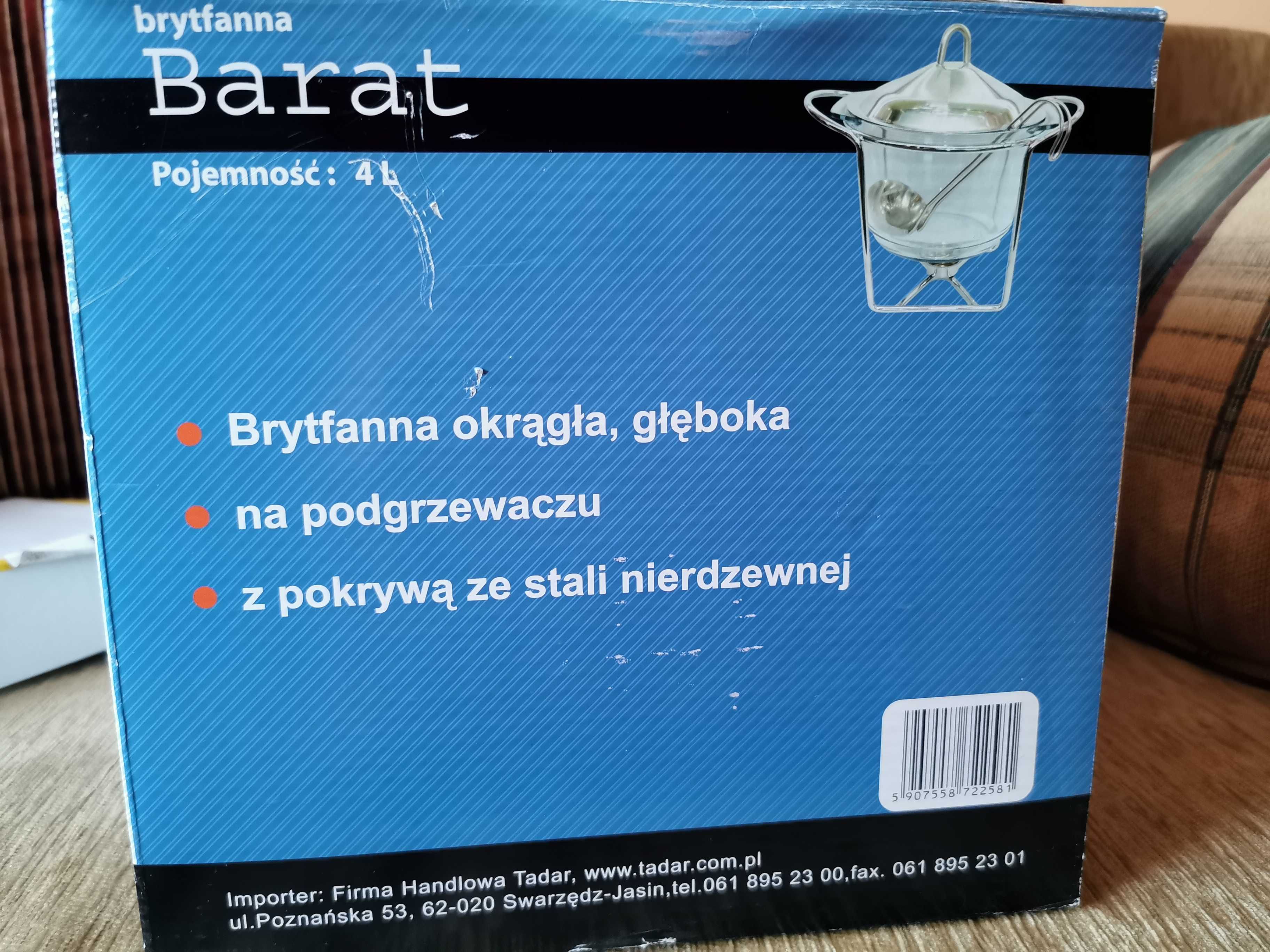 Podgrzewacz stołowy, szklana brytfanna- 4 l.