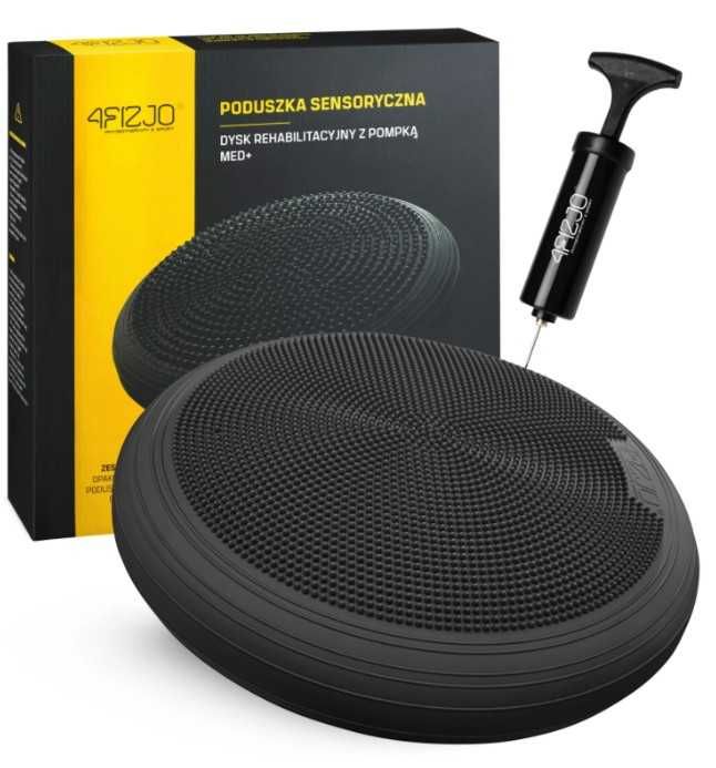 DUŻA Poduszka sensomotoryczna 60cm !! 4FIZJO MED+ CZARNA Pompka GRATIS
